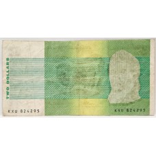 AUSTRALIA 1985 . TWO 2 DOLLARS BANKNOTE . JOHNSTON/FRASER . ERROR . MISSING THE BLACK